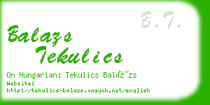 balazs tekulics business card